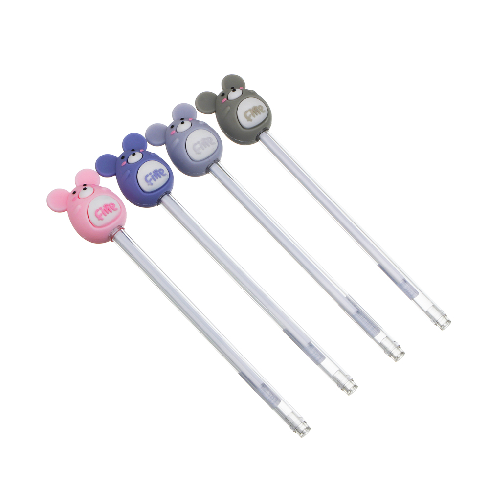 Ручка гелевая черная "Мышки", 4 вида - #1