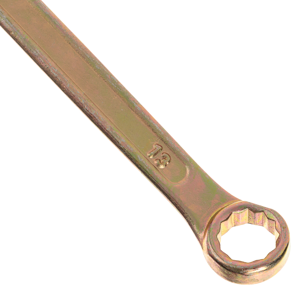 ЕРМАК Ключ рожково-накидной, 13мм, желтый цинк - #4