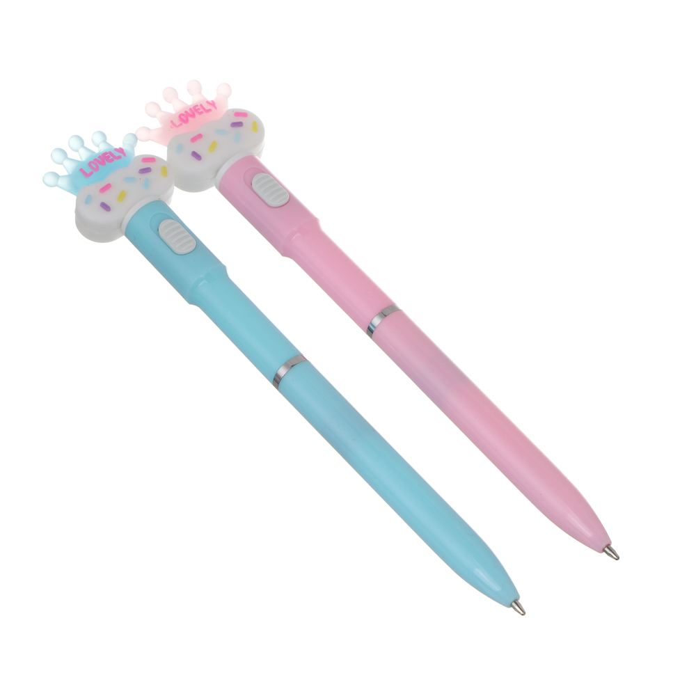 Ручка шариковая синяя 0,7мм, с LED подсветкой "Корона", 2 вида - #1