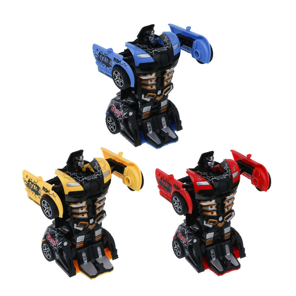 ИГРОЛЕНД Робот трансформирующийся "Герой города", инерция, ABS, 5,5х12,5х3,8 см, 3 дизайна - #2