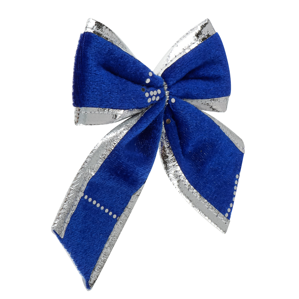 СНОУ БУМ Набор бантов 10x12 см, 4 шт, полиэстер, синий - #3
