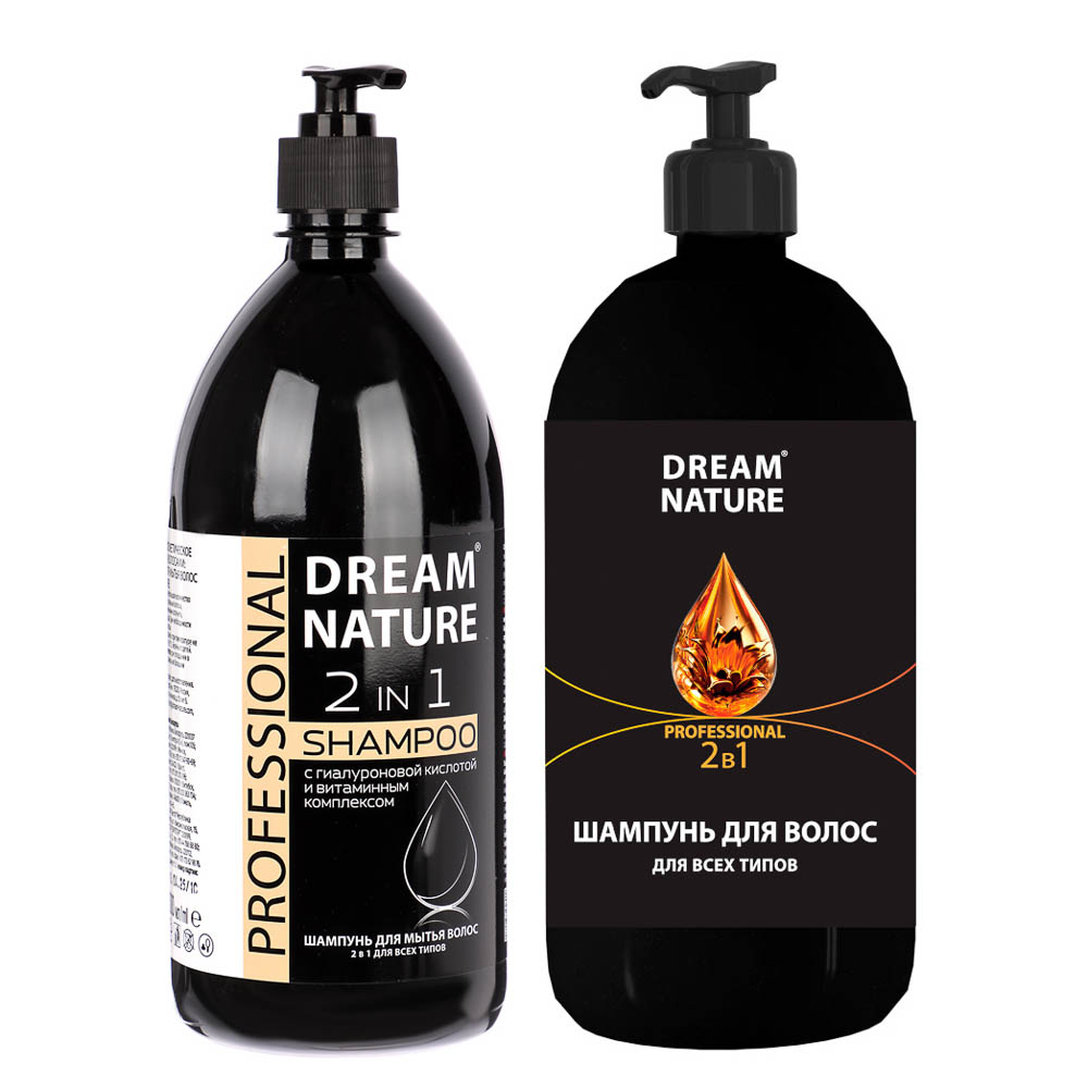 Шампунь для волос Dream Nature PROFESSIONAL c гиалуроновой кислотой и витаминным комплексом, 1000мл - #1