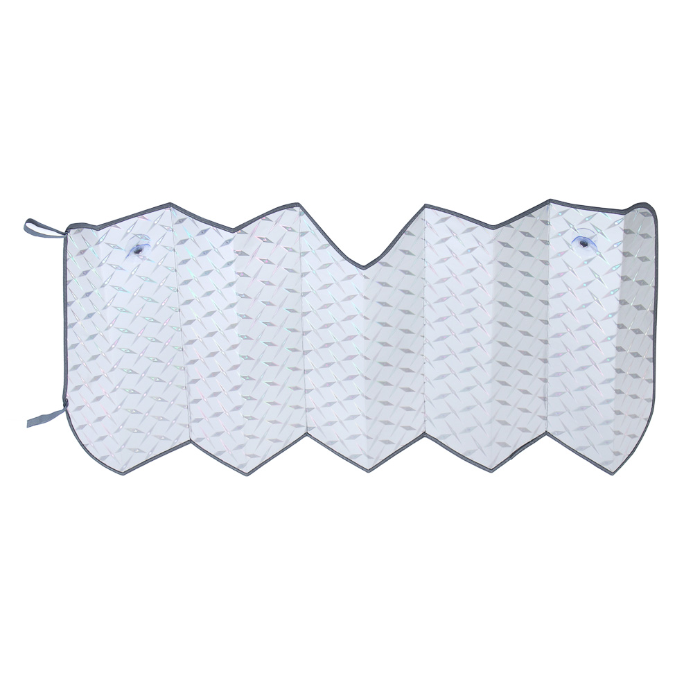 ЕРМАК Шторка солнцезащитная на лобовое стекло, 145x70см, серебристая, складная - #1