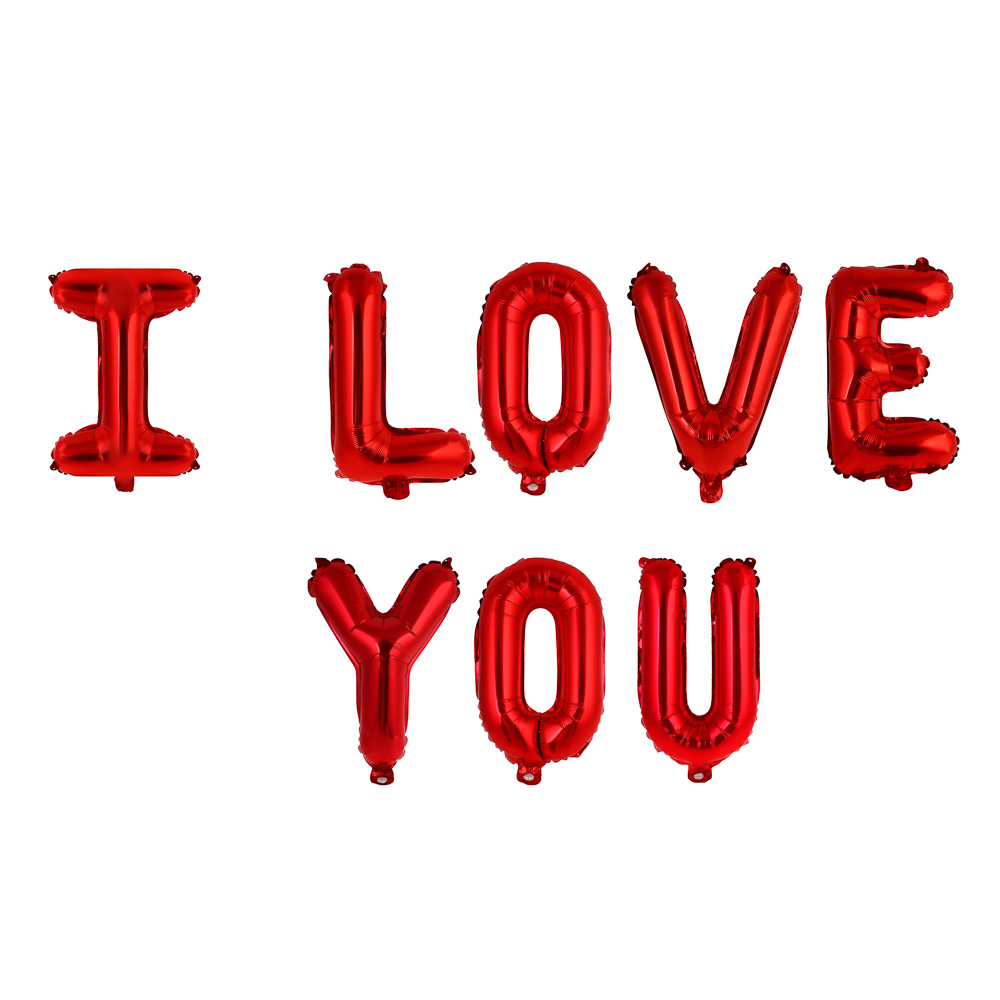 Набор воздушных шаров тм Fntastic буквы I LOVE YOU, 40 см размер буквы, фольгированные, красный - #1