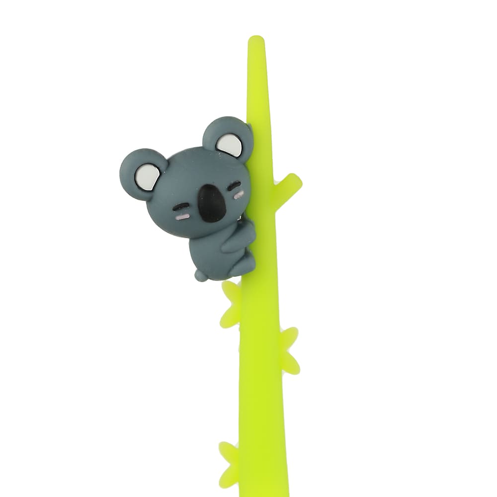 Ручка гелевая синяя, гибкий силиконовый корпус в форме коалы на ветке, пластик, 22см, 3 дизайна - #1