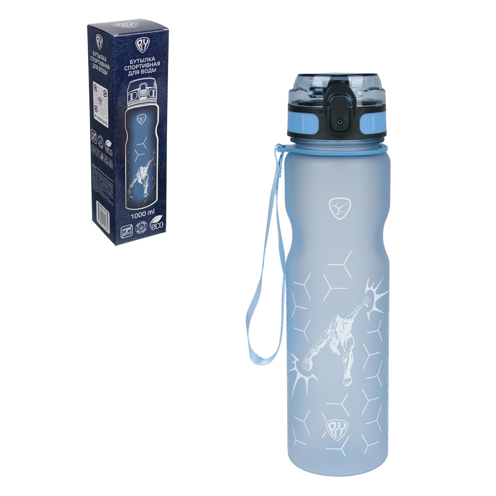 BY Бутылка спортивная для воды с поильником 29x7,5см, 1000мл, PC, 4 дизайна - #11