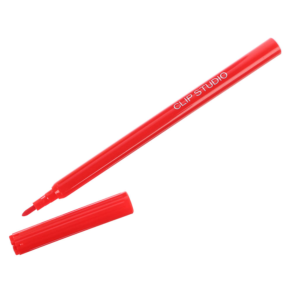 ClipStudio Фломастеры 6 цветов, с цветным вент.колпачком, 2 вида, ПВХ пенал с подвесом - #4