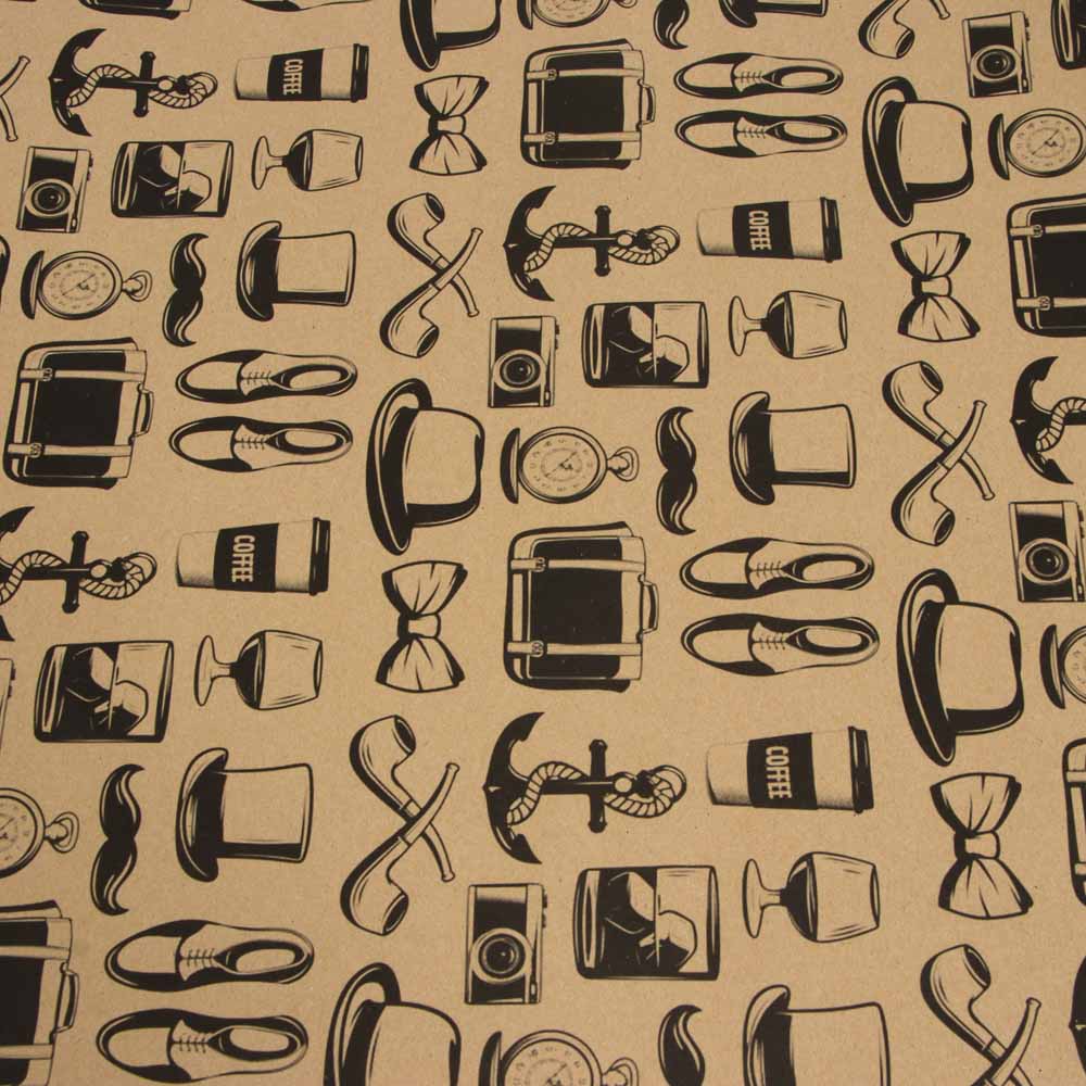 Бумага для упаковки подарков тм LADECOR, 70х100 см, 70 г, для мужчин, односторонняя, 4 дизайна - #3