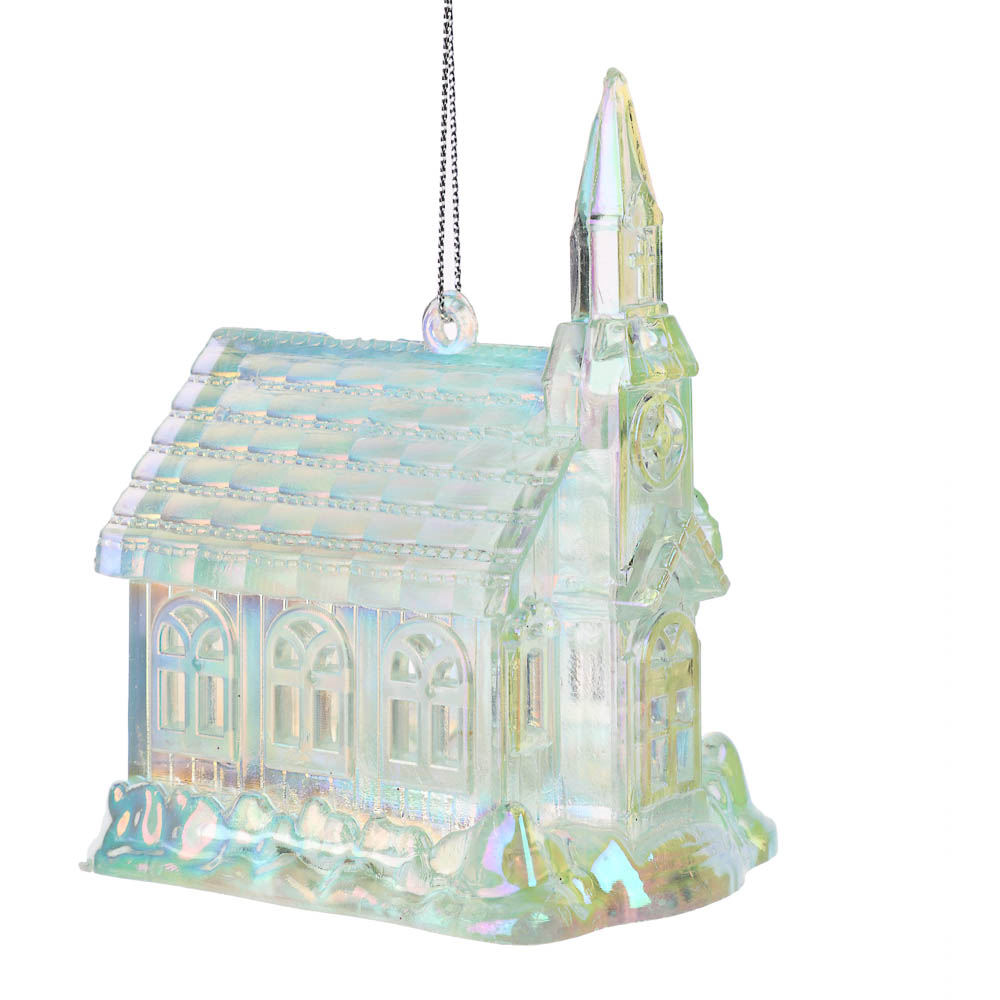 СНОУ БУМ Подвеска декоративная "Домик", 7.5х5.5х9.5 см, акрил, зеленый - #1
