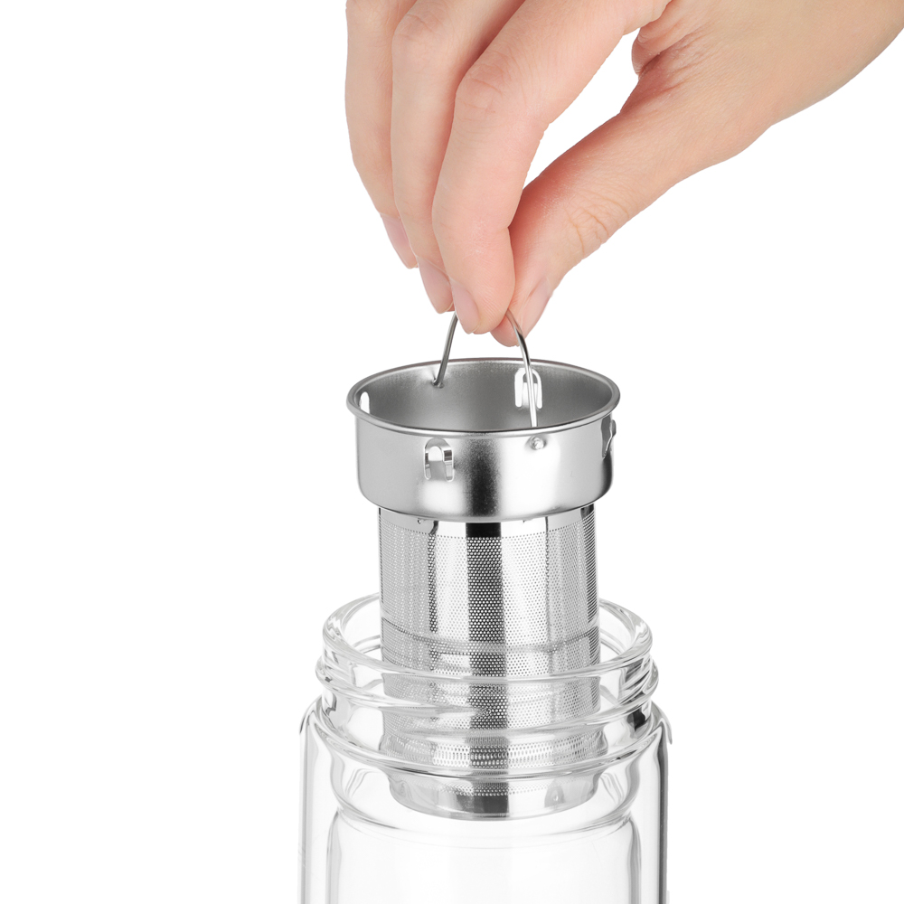 SATOSHI Термос-кружка с ситечком заваривания 500мл, стекло, двойные стенки - #5