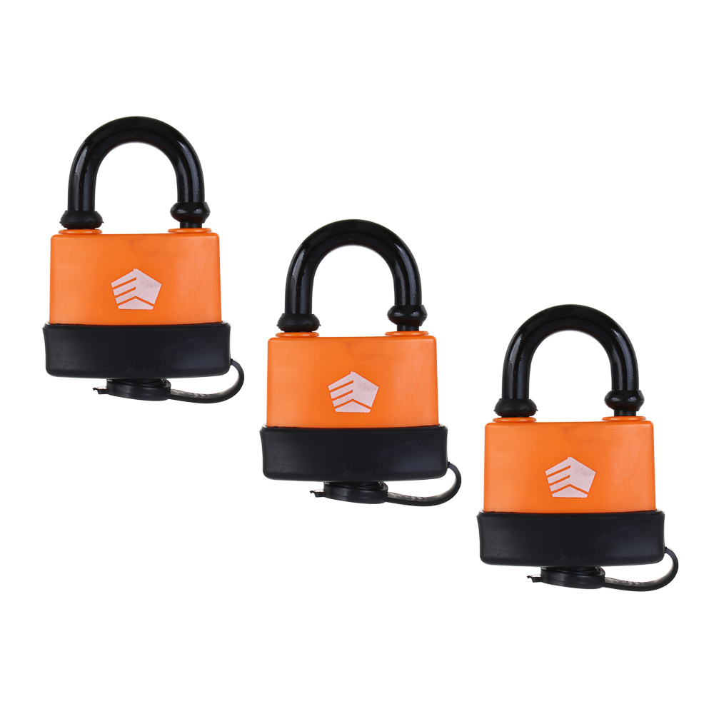 ЕРМАК Набор влагозащищенных навесных замков "Система всё под один ключ" (3 замка + 3 ключа) - #1