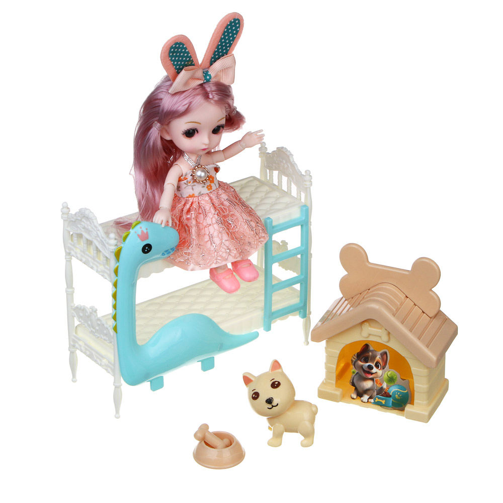 ИГРОЛЕНД Кукла 15 см с акс. и питомцами, PVC, PP, ABS, 38,5х8,5х25,5 см - #6