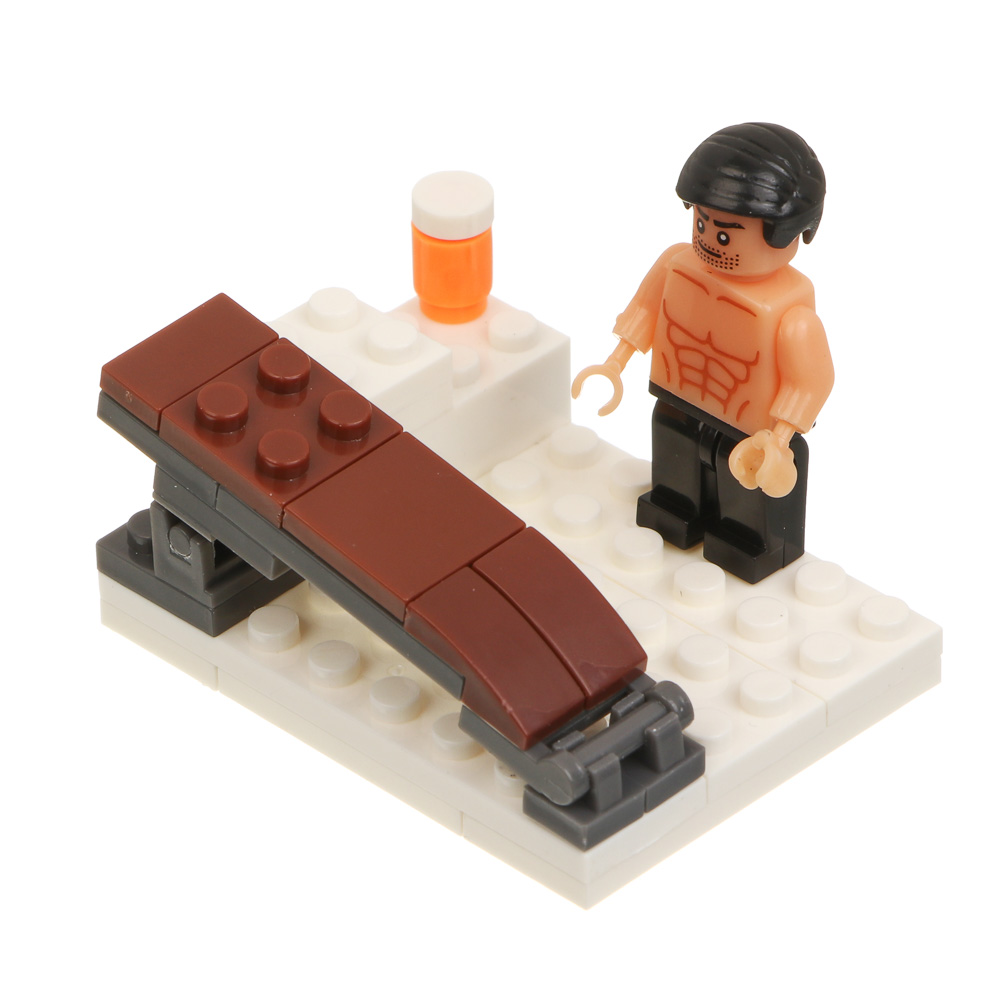 ИГРОЛЕНД Конструктор "Тренажерный зал" 6 в 1, в банке, 6,5х9 см, ABS, 6 видов - #6