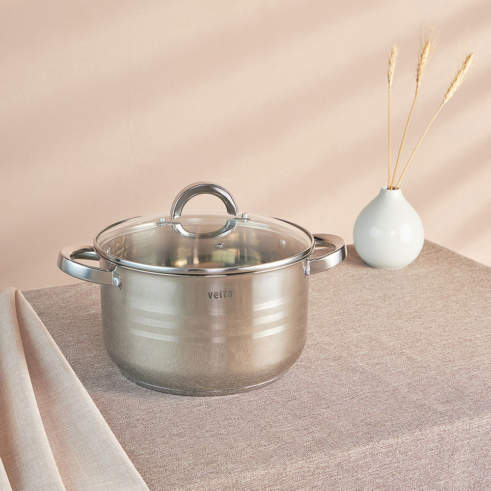 VETTA Фултон Кастрюля 24х14см, 5,4л, со стекл. крышкой, индукция - #4