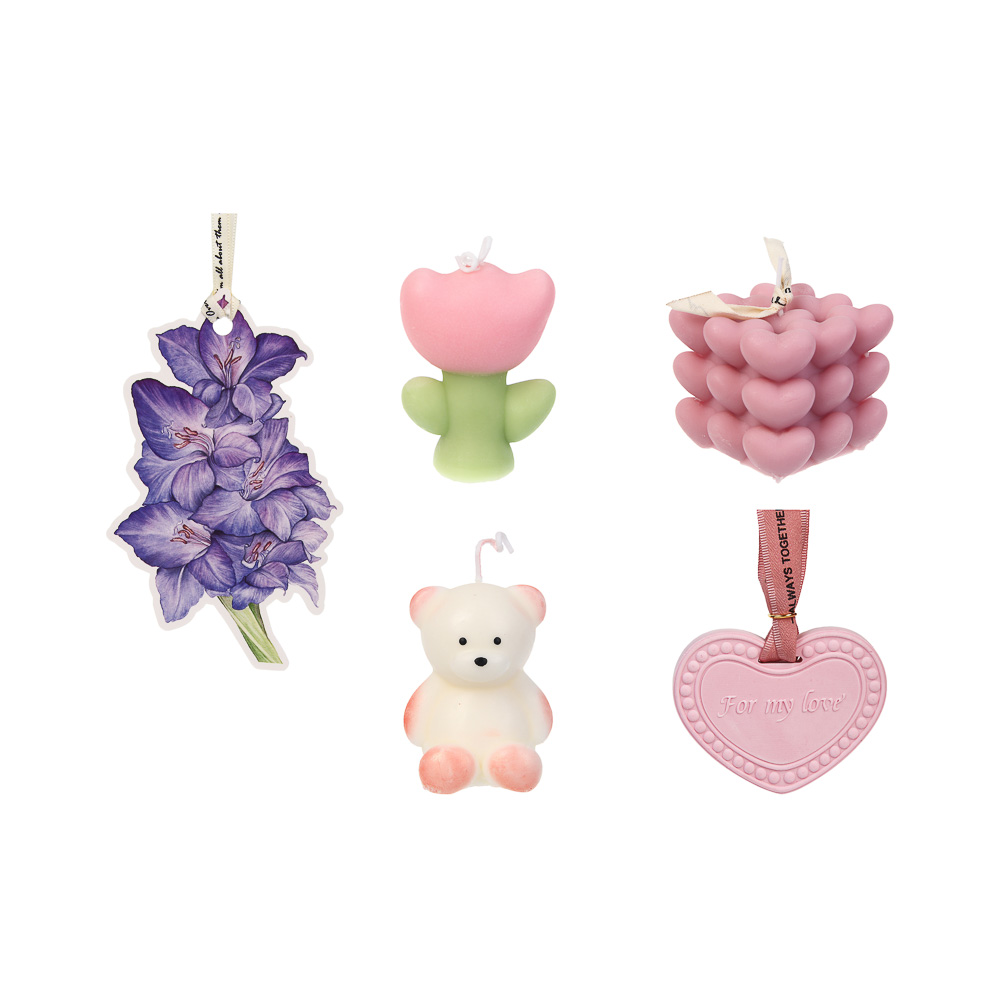 Набор свечей в подарочной упаковке 15х15х6 см, 5 предметов, парафин, воск, 2 вида - #2