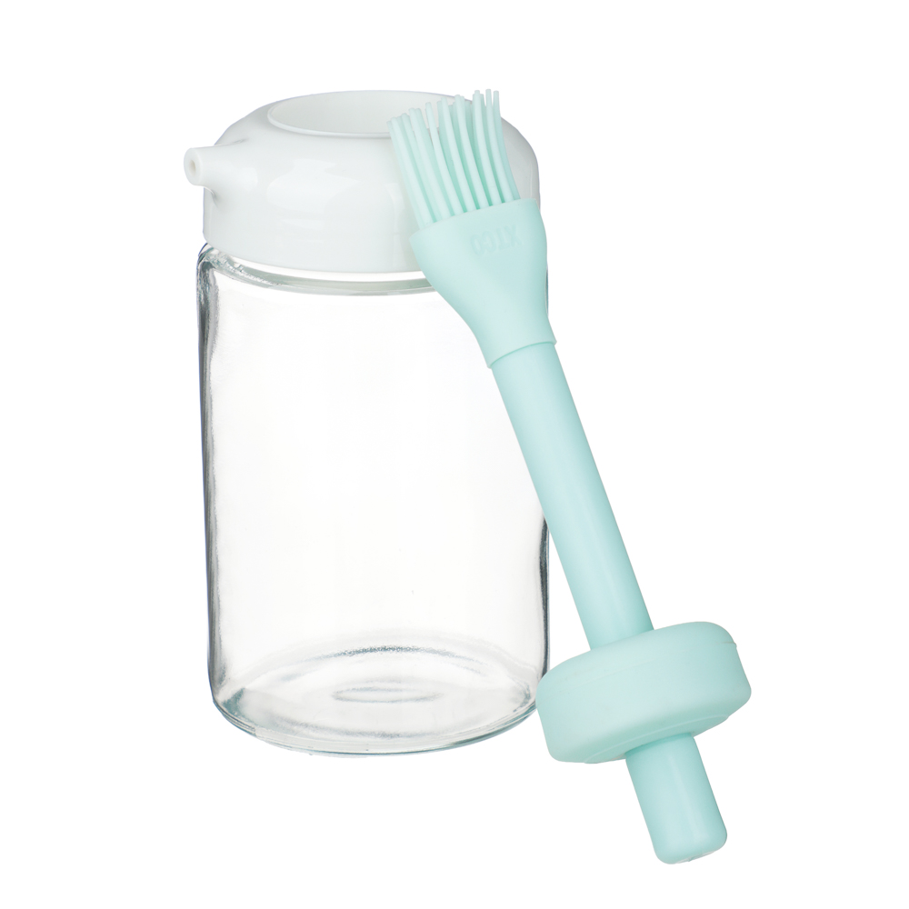 VETTA Банка для масла с кисточкой, 250 мл, стекло, пластик, силикон, зеленый - #4