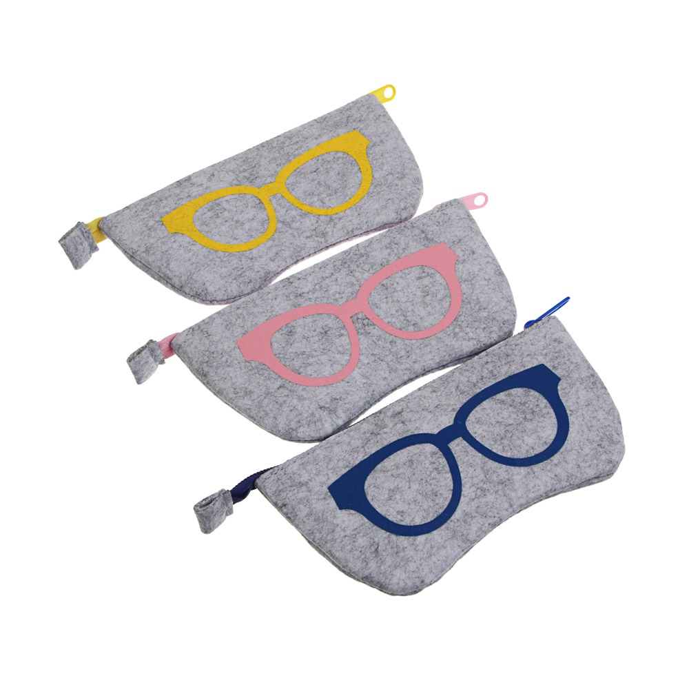 Чехол для очков тм ЮL Фетра мягкий на молнии, ЭВА, фетр, пластик, 17,5х9см, 3 цвета - #1