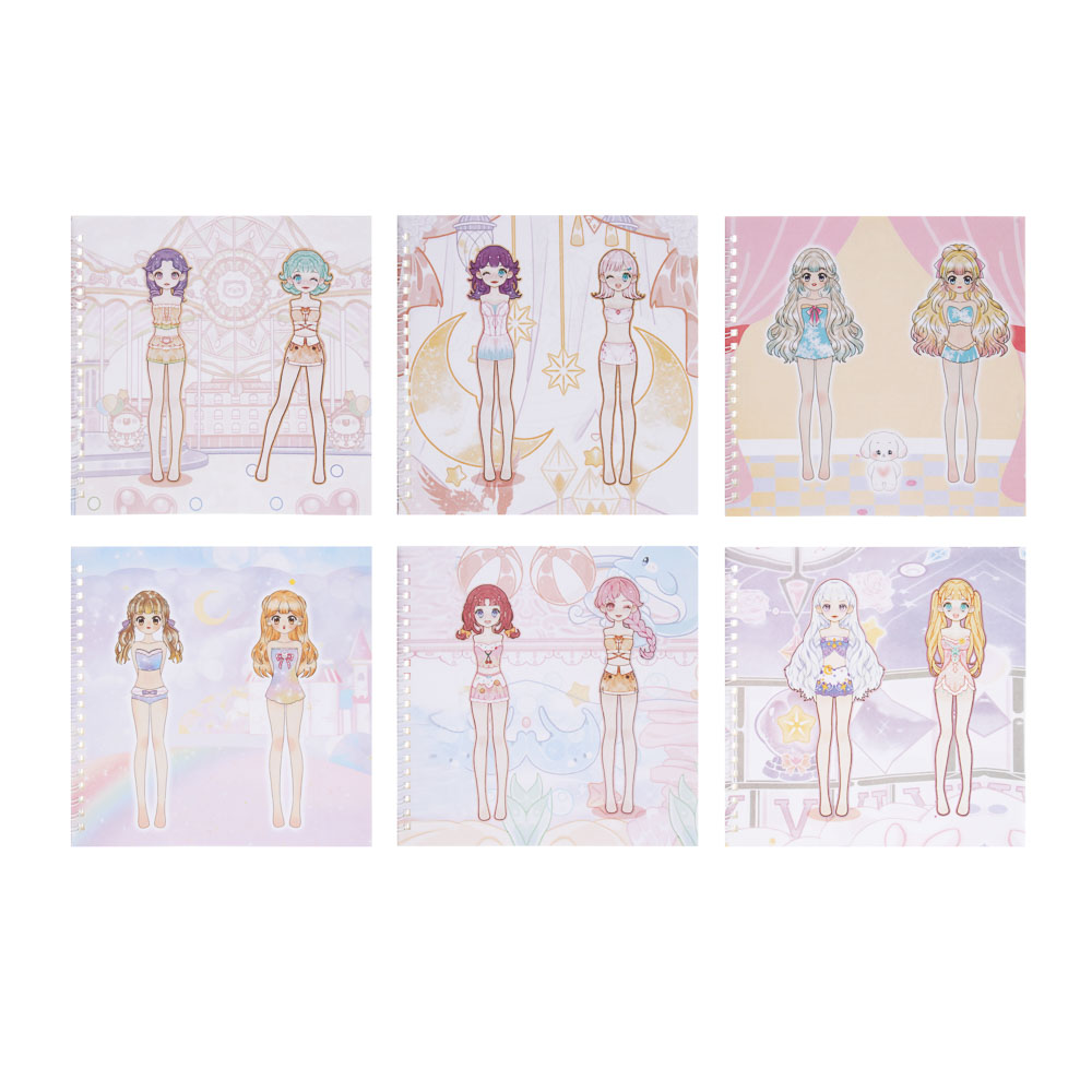 Раскраска детская "Анимэ" с наклейками и сухими красками 19стр, 19х19см, бумага, 4 дизайна - #7