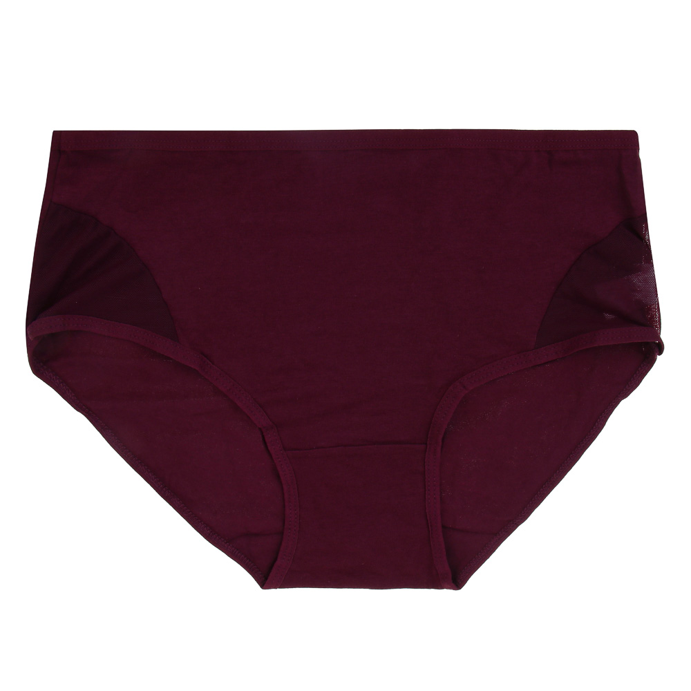 GALANTE Трусы женские макси с декором, р.48, 95%хлопок, 5%спандекс, бордовый, НБ25-15 - #1