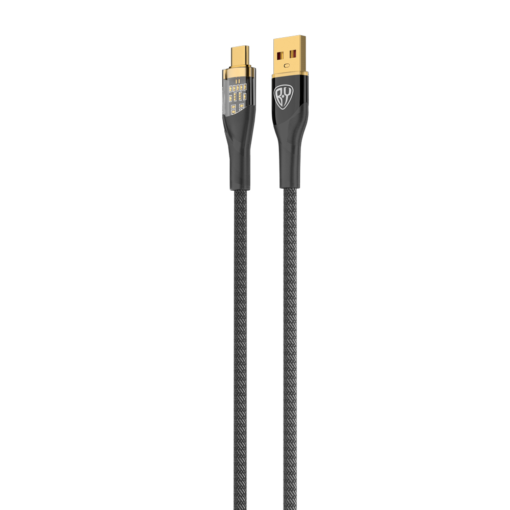 BY Кабель для зарядки Space Cable Techno Type-C, 1 м, 3А, Быстрая зарядка QC3.0, черный - #3