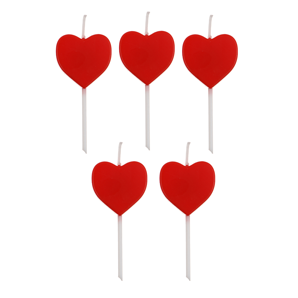 Набор свечей для торта тм Fntastic, 7x2,7 см, форма сердца, парафин - #1