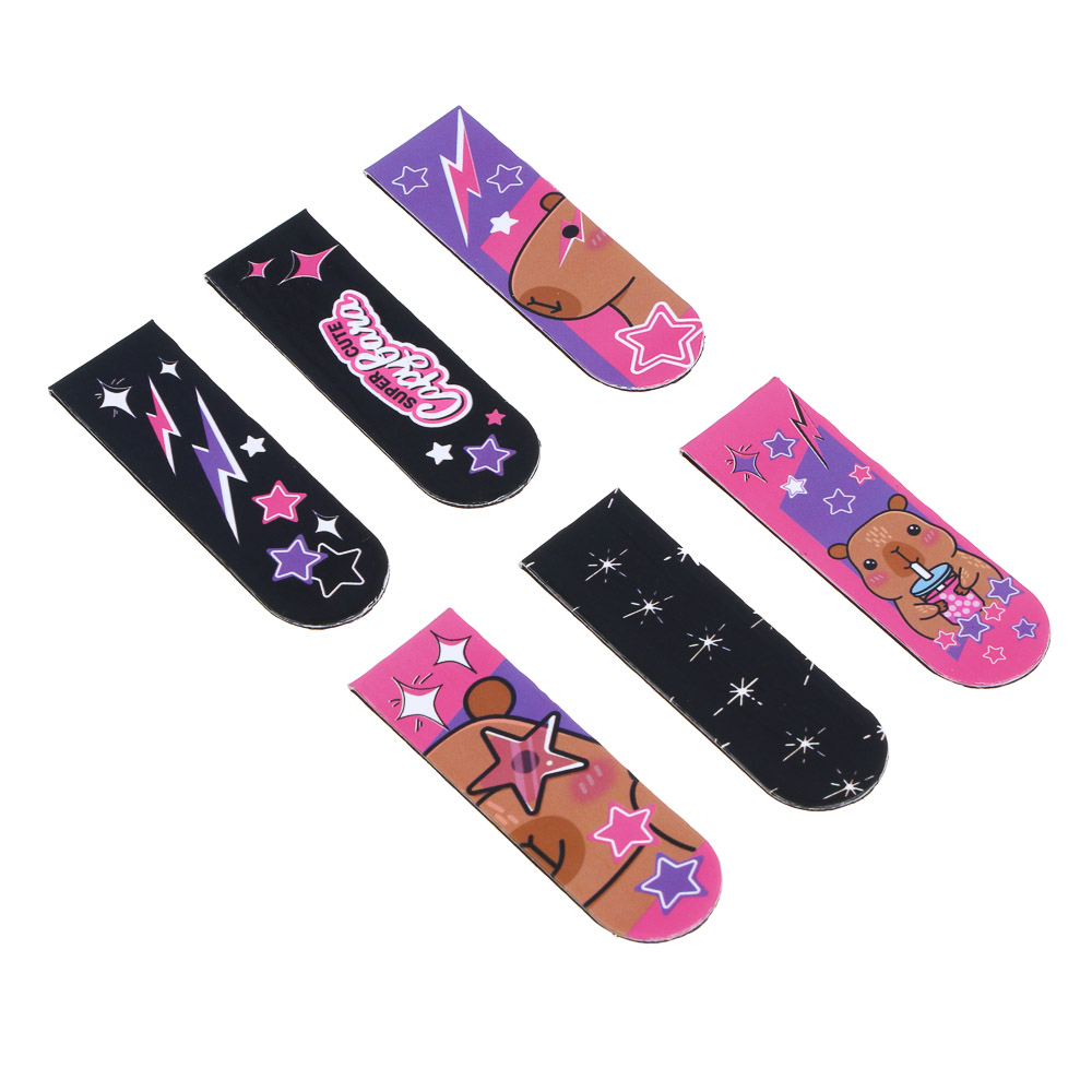 Магнитные закладки, 6 шт., "Панда/Капибара", 12x1,9см, размер упаковки 18,3x10,3см - #3