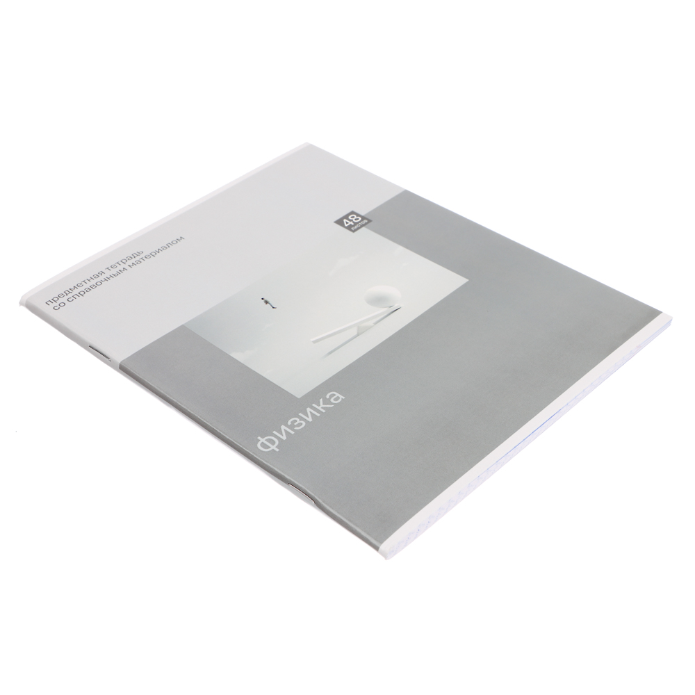 ClipStudio Тетрадь 48л. "Предметная", БЕЛЫЕ ЛИСТЫ, обл.картон "Монохром"скрепка, 7видов, справ.мат. - #19