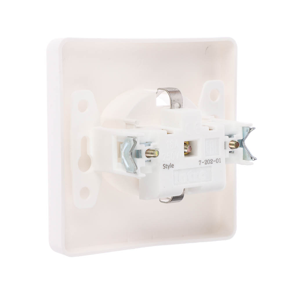 Розетка скрытой установки Intro Style с заз. 2P+E Schuko, 16А-250В, IP20, СУ, 7-202-01, белый - #3