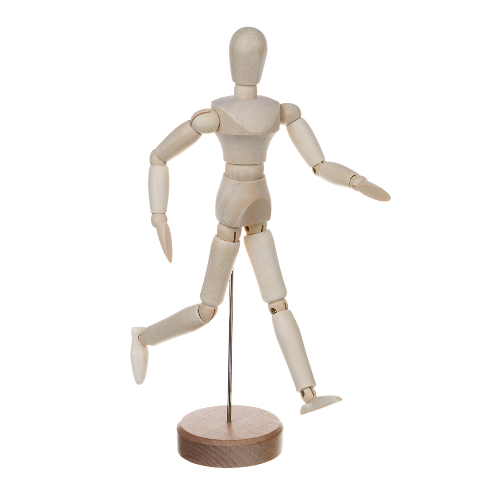 Фигурка декоративная "Деревянный человечек", 5,5х21,5 см, дерево, металл - #2