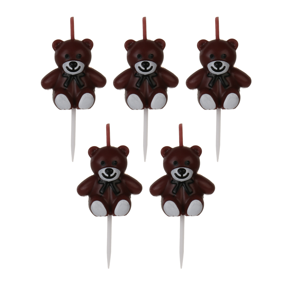 Набор свечей для торта тм Fntastic, 3 см, 5 шт, "Медвежата", парафин - #1