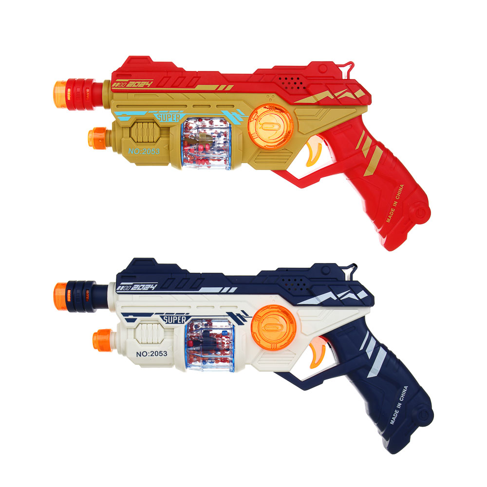 ИГРОЛЕНД Пистолет "Мегапушка", свет, звук, 3хАА, ABS, 28,5х15х4,5 см, 2 диз - #2