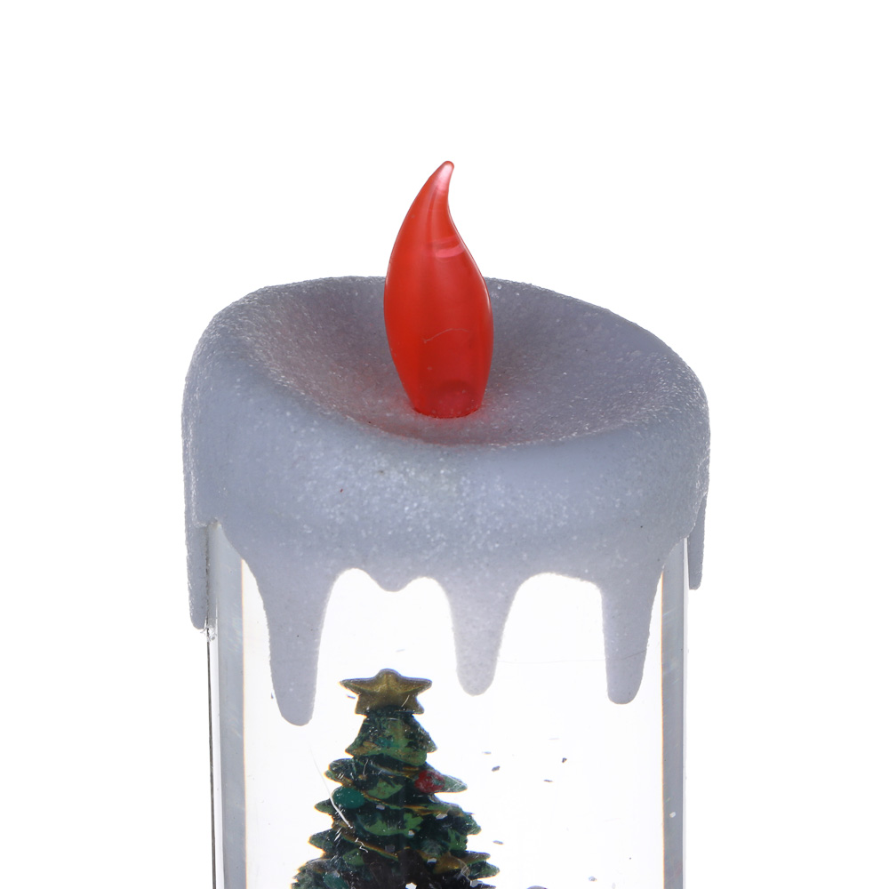 СНОУ БУМ Светильник декор. LED в виде свечи со снегом, 8х8х27см, PC, ABS, вода,3хAAA/USB,2реж.,3диз. - #4