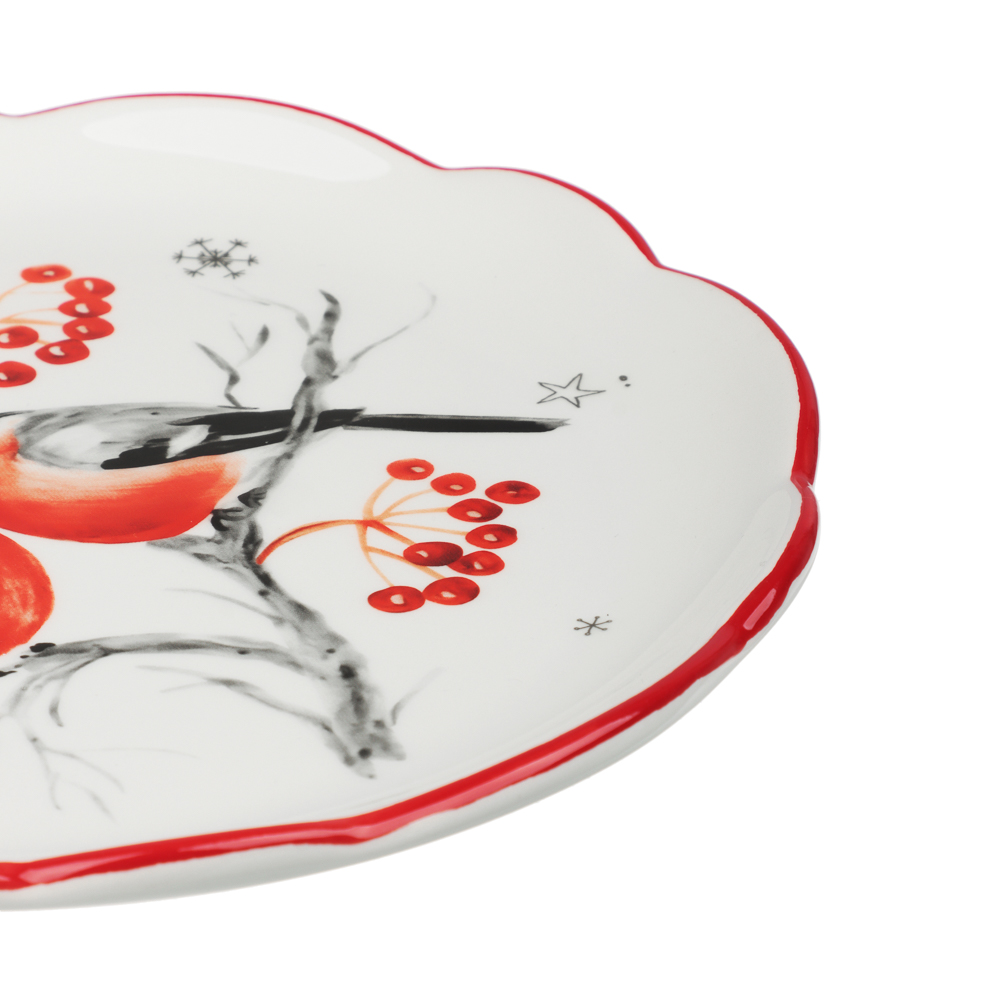 MILLIMI Снегири Блюдо круглое, 20х20х2,5см, керамика - #3