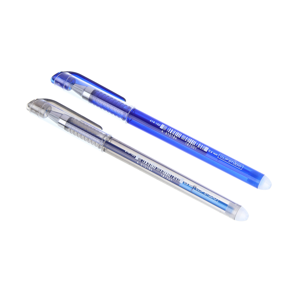 Ручка гелевая ClipStudio "пиши-стирай" синяя, два цвета корпуса, наконечник 0,6 мм - #1