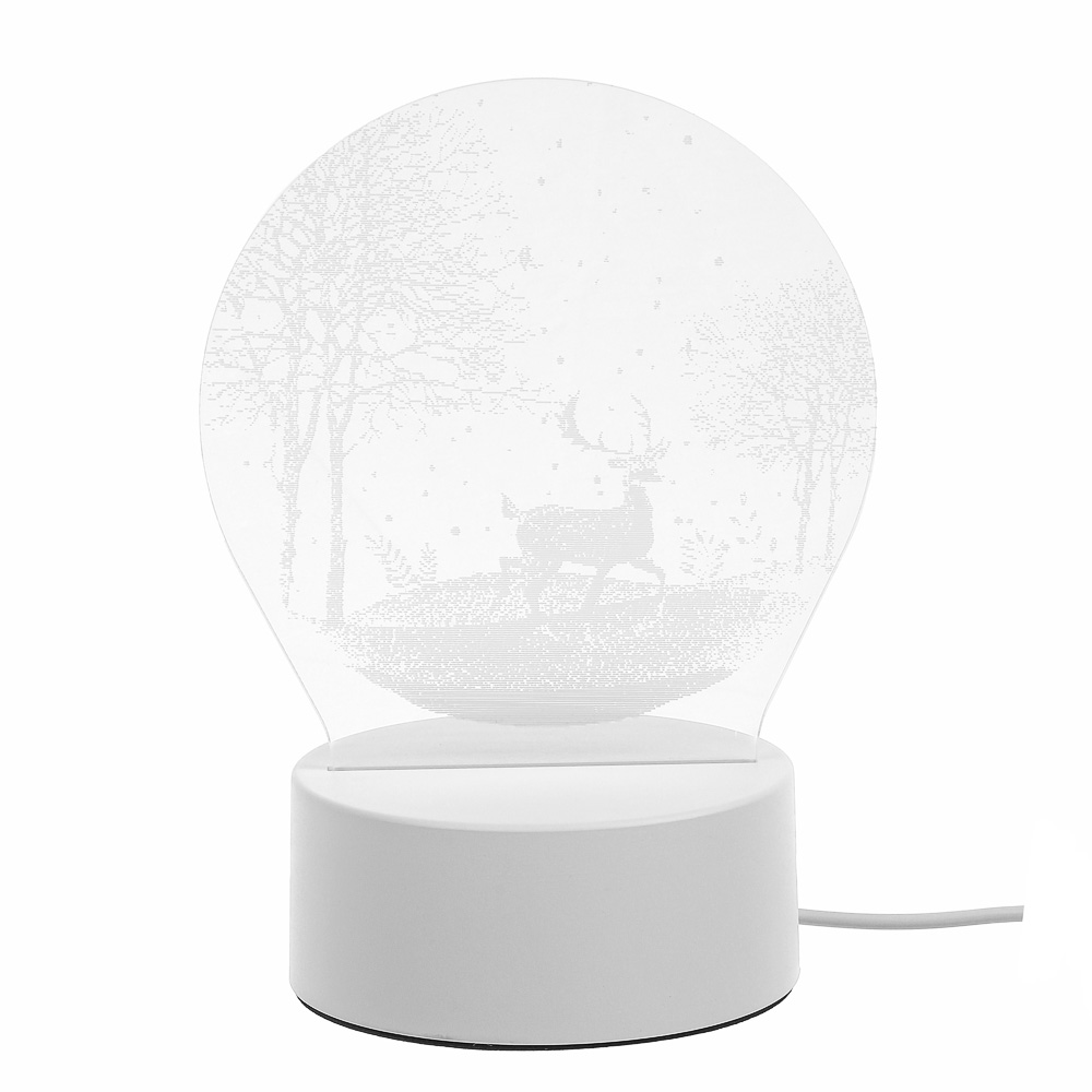 Светильник с LED подсветкой "Олень в лесу", USB, один режим свечения, 17x15см, акрил, пластик ABS - #2