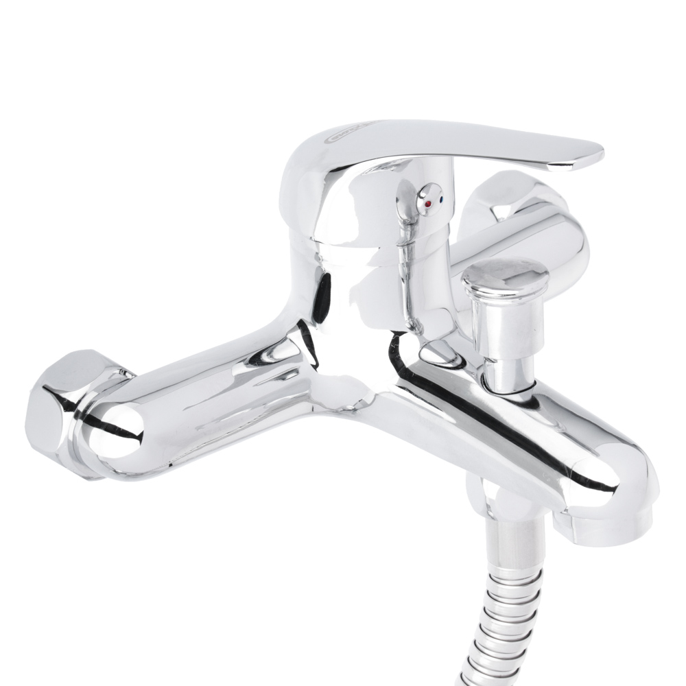 СоюзКран Смеситель для ванны с душем, короткий излив, керам. картридж 35мм, хром, цинк, SK07-M102 - #2