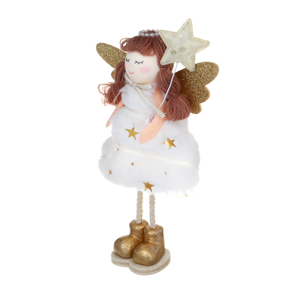 СНОУ БУМ Сувенир Ангел 21 см, полиэстер, белый, 3 вида - #4