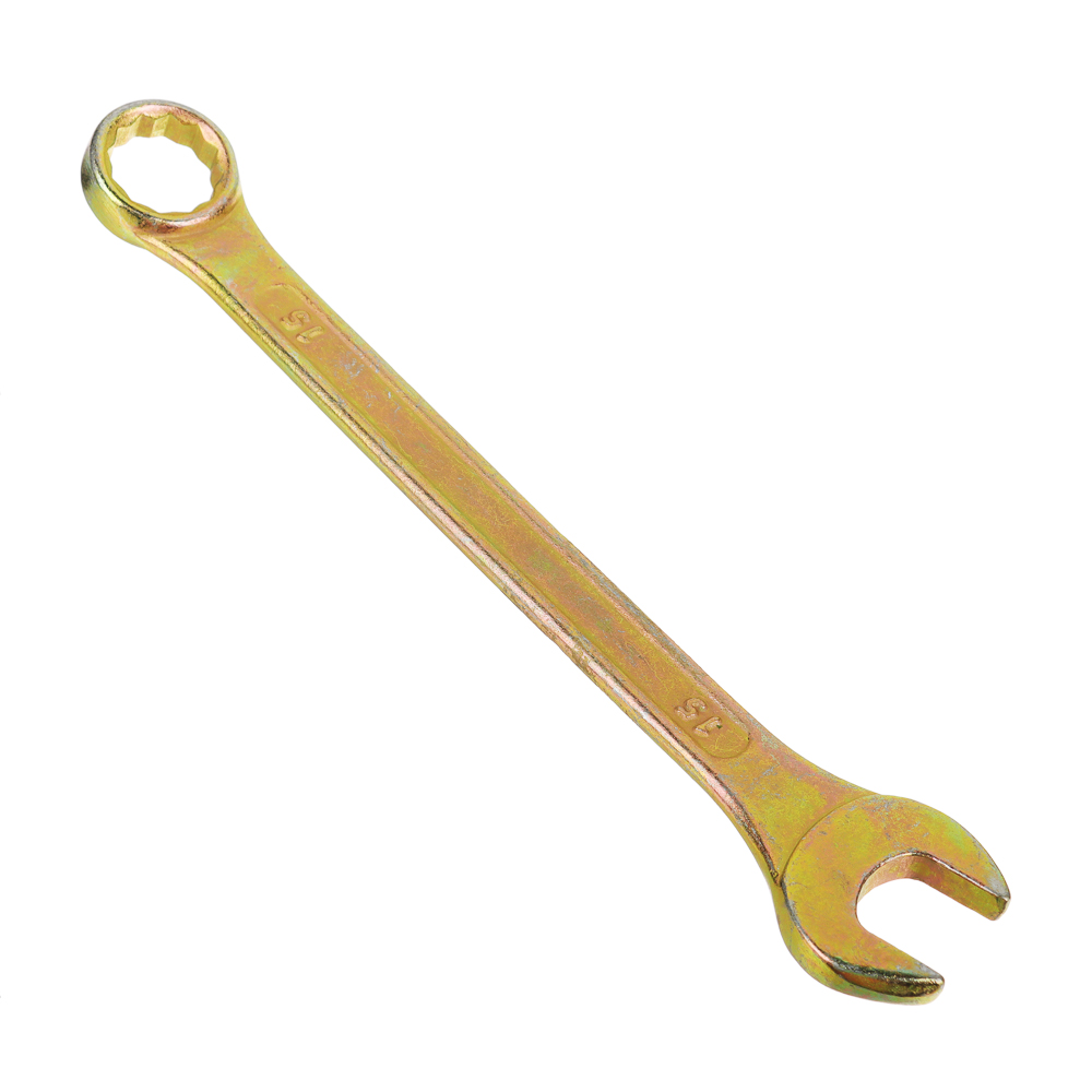 ЕРМАК Ключ рожково-накидной, 15мм, желтый цинк - #3