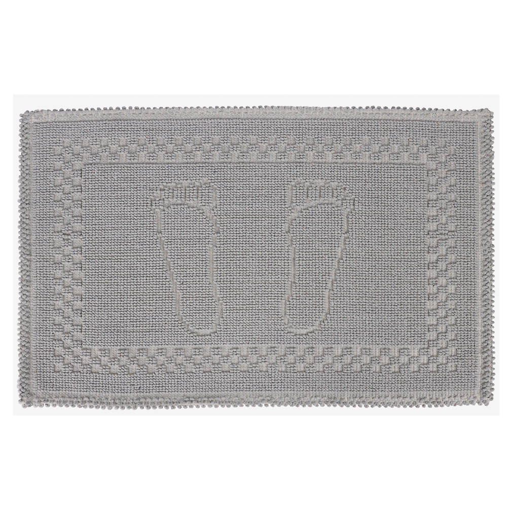 Коврик петельный, хлопок, 60x40см, одинарный, серый - #5