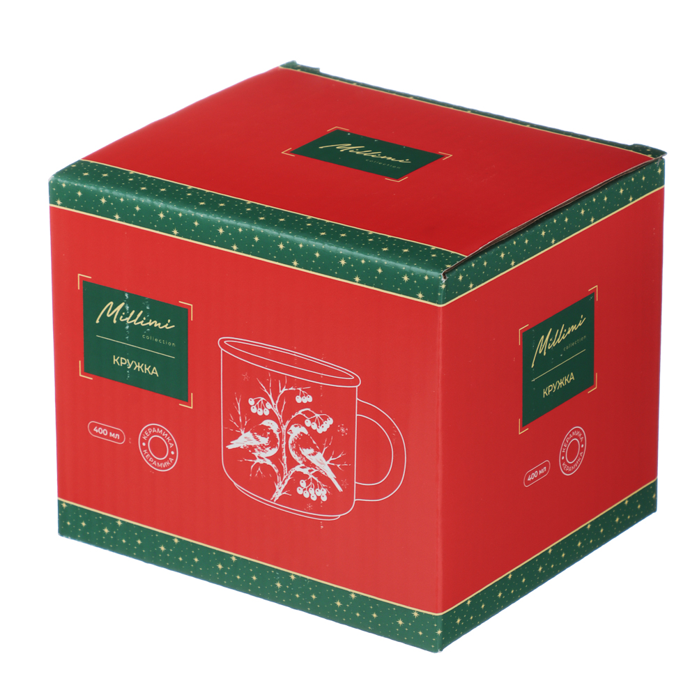 MILLIMI Снегири Кружка 400мл, керамика, подарочная упаковка - #5