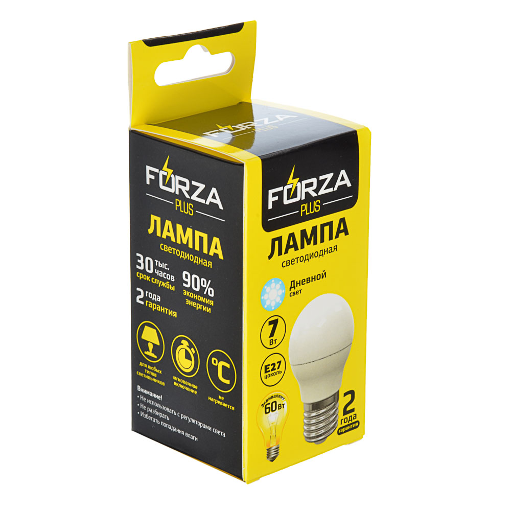 Лампа светодиодная FORZA G45, 7W, E27, 560lm, 4000К - #2