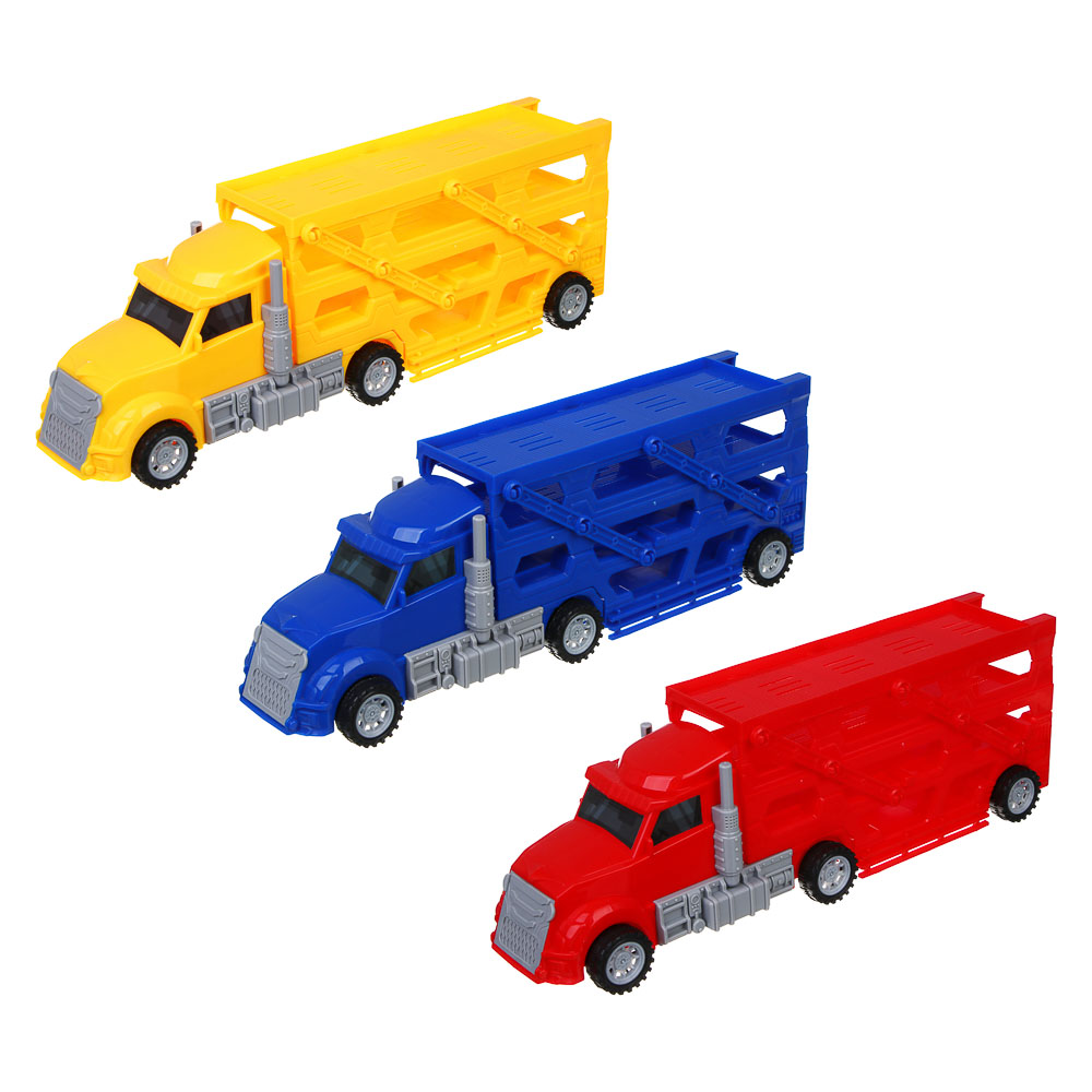 ИГРОЛЕНД Автовоз с треком, 3 машинки, металл, PP, 33,5х13х8,5 см, 3 дизайна - #3