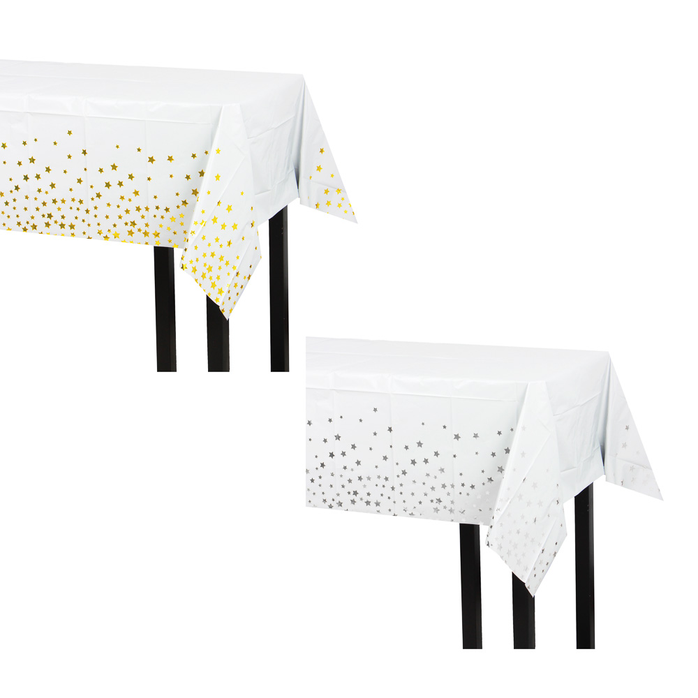 Скатерть праздничная тм Fntastic, с фольгированным слоем, 137x183см, звезды, 2 цвета - #1