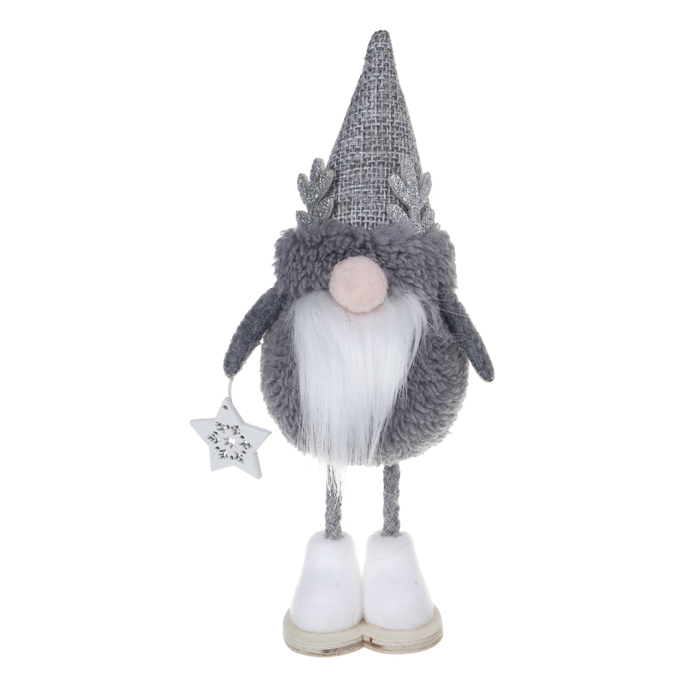 СНОУ БУМ Сувенир Гном 5x6x18 см, полиэстер, серый, 2 вида - #5