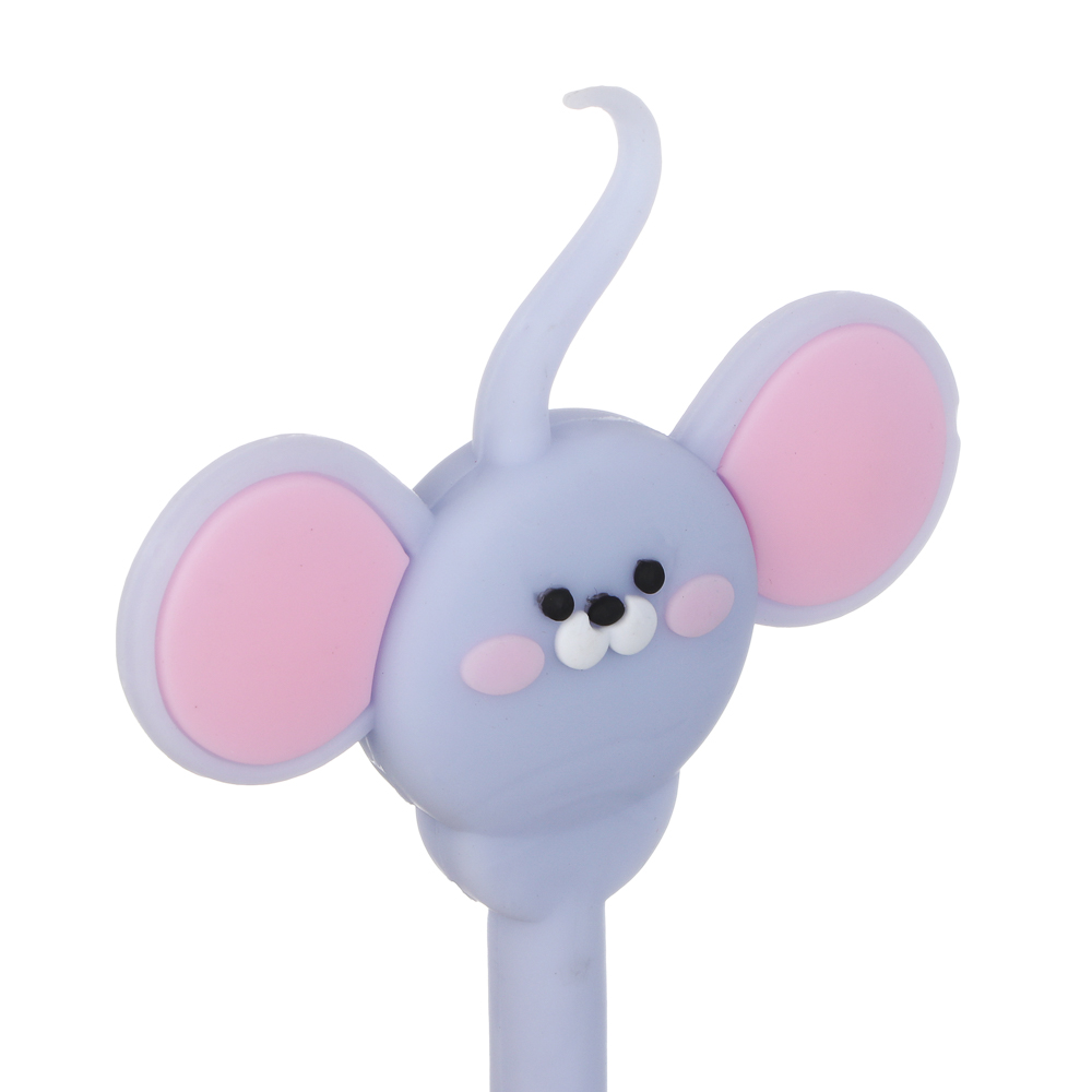 Ручка гелевая синяя "Мышки", силиконовый корпус, 4 вида, шоу-бокс - #5