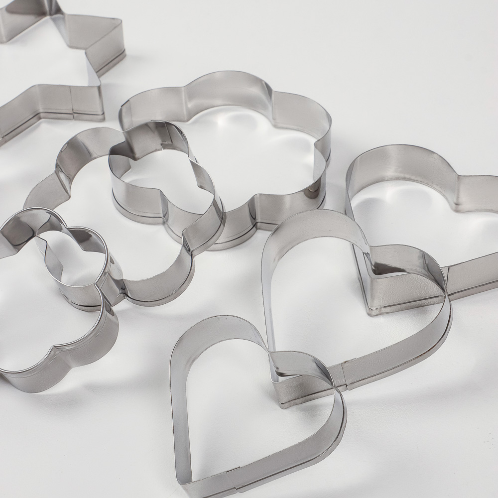 SATOSHI Набор форм для печенья 12пр, формы сердец, звезд, цветов, кругов, нерж.сталь - #9