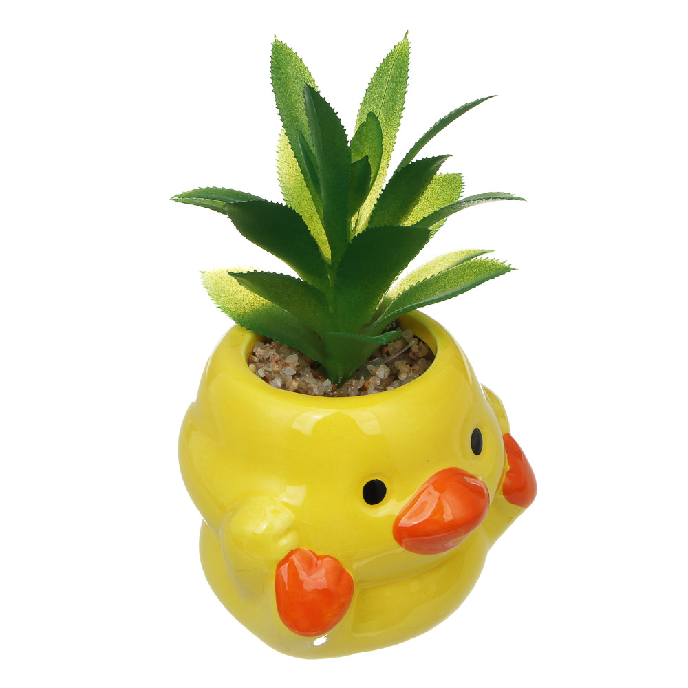 Суккулент искусственный в кашпо, 9х13-16,5 см, керамика, пластик, 2 дизайна - #3