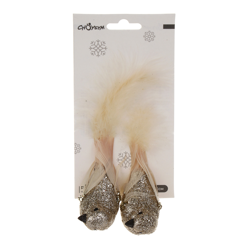 СНОУ БУМ Птицы на прищепке 2 шт, 3,5x13 см, пластик, 26-708 - #4