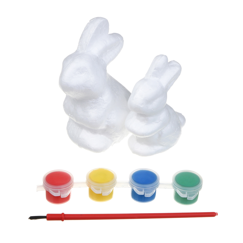 Набор для раскрашивания тм LADECOR, 2 фигурки + краски + кисточка, пенопласт, 2 дизайна - #2