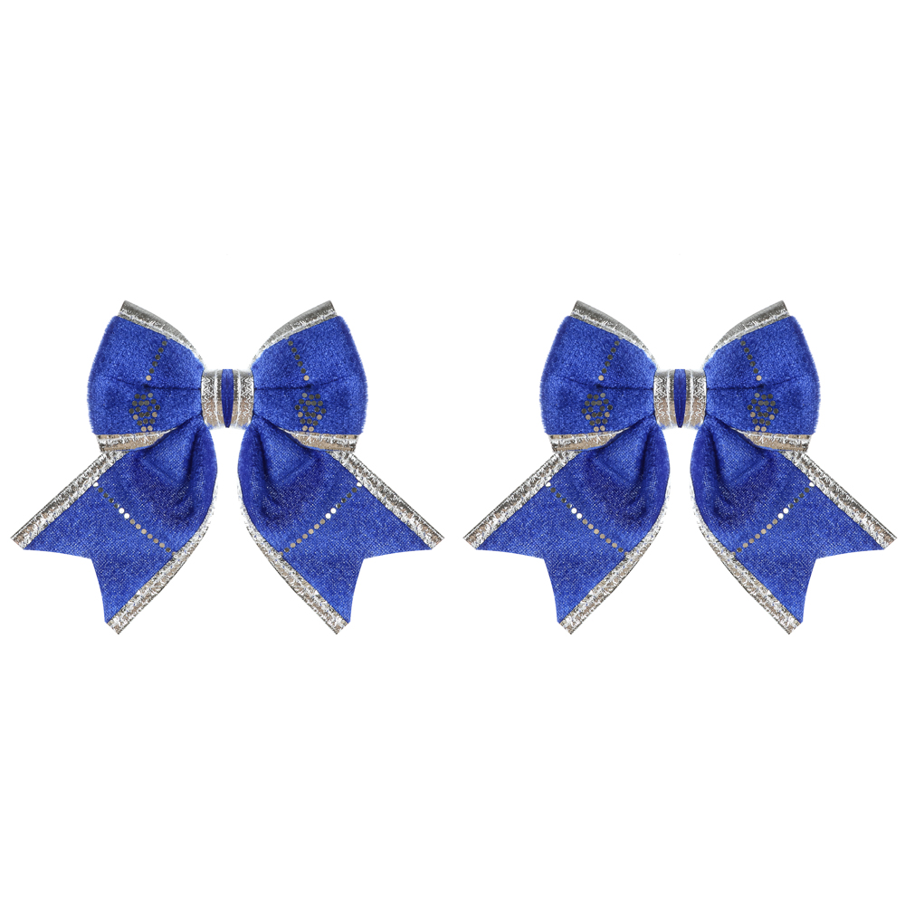 СНОУ БУМ Набор бантов 12x14 см, 2 шт, полиэстер, синий - #1